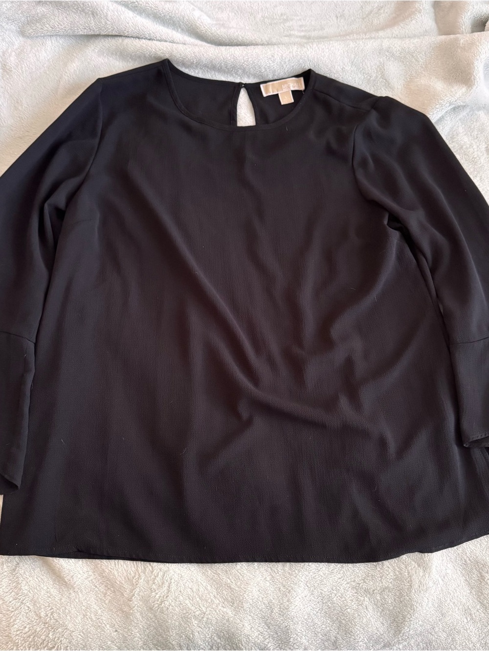 Michael Kors Black Long Flutter Sleeve Blouse